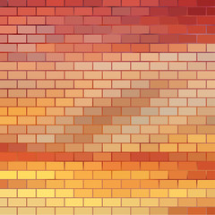 Sundown themed background with brick grid