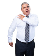 man having a shoulders ache