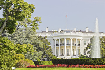 View of the White House & it's South Fountain home to the U.S President, Washington DC