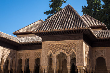 Ornate roof in Alhambra palace Granada