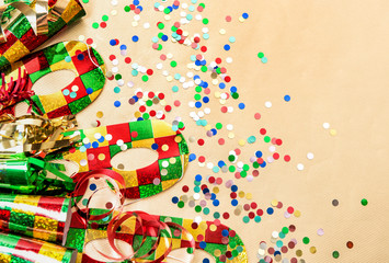 Carnival party decorations. Holidays background