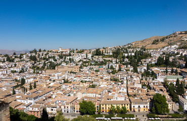 Panoramic view of Granada city in Spain