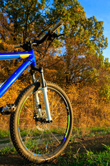 Fototapeta premium Beautiful close up scene of bicycle at sunset,