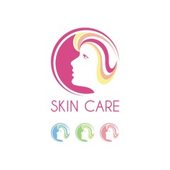 Skin Care Spa Logo Circle Design. Vector beauty floral logo, sign, label design elements. Trendy concept for beauty salon, massage, spa, natural cosmetics.