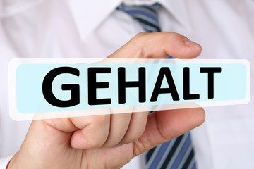 Obraz premium Business man Konzept mit Gehalt, Lohn Einkommen Gehaltsverhandlu