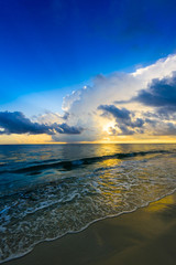 dawn sun tranquil calm sea