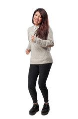 cool chinese woman full body dancing