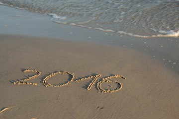 2016-in Sand am Strand geschrieben