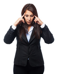 cool business-woman concentrated