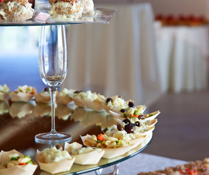 Food for cocktail on wedding party