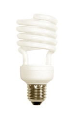 Energy save lamp isolated on white.