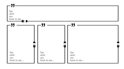 Quotation Mark Frame with Flat style and space for text.