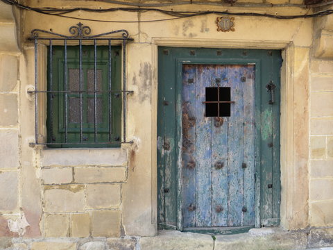 Old door with window