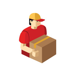 3D Toys Delivery man cartoon vector