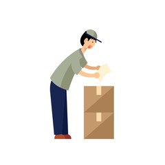 Delivery man cartoon vector