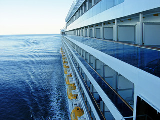 A large cruise ship at sea