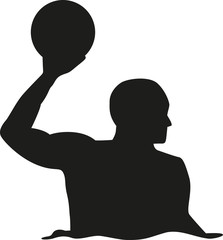 Water polo player silhouette