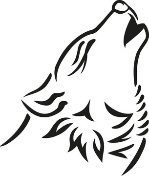 recommend clip art: Wolf head howling