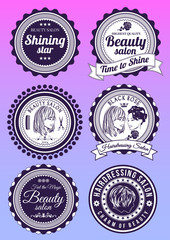 Set of badges for beauty and haidressing salons