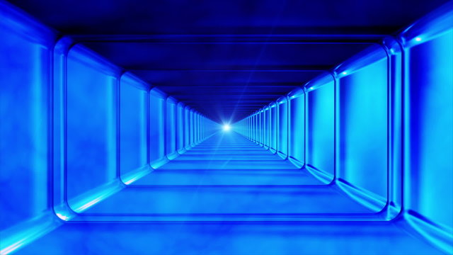 Broadcast Endless Hi-Tech Tunnel, Blue, Industrial, Loopable, HD