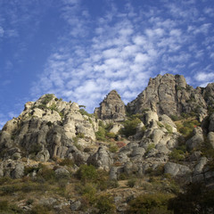 Fototapeta na wymiar Rock formations, mountain Demerdzhi Crimea
