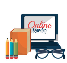 Online learning education graphic