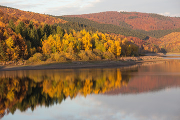 autumn lake reflection