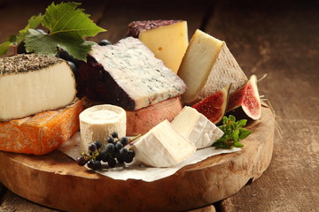 Delicious gourmet cheese platter