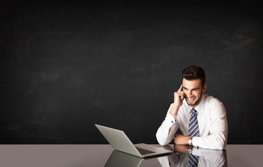 Business man with black background