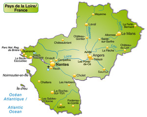Karte von Pays-de-la-Loire