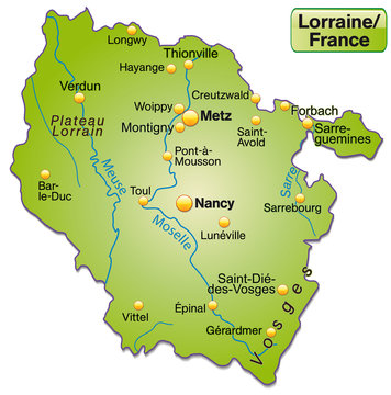 Karte von Lothringen