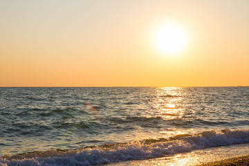 Beautiful sunset on the black sea