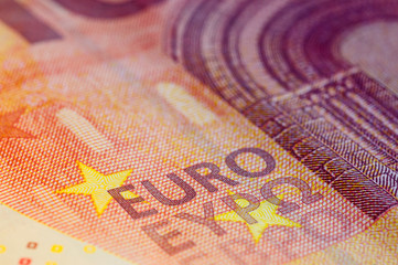 Obraz premium Ten Euro Banknote in a macro shot.