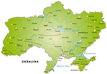 Karte der Ukraine