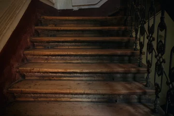 Papier Peint photo Lavable Escaliers Retro style stairs with iron railing
