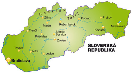 Karte von Slowakei