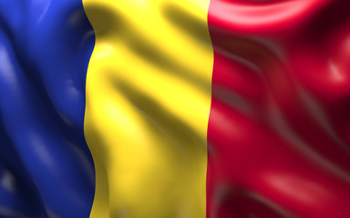  Flag of the Romania waving in the wind