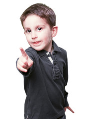 little kid pointing front
