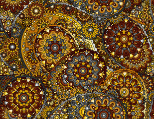 Vector flower paisley seamless pattern element. Elegant texture for backgrounds