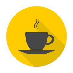 Coffee icon with long shadow