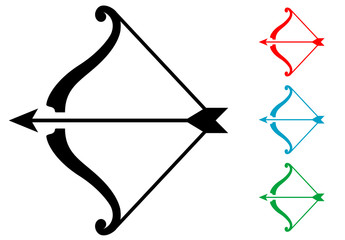 Pictograma arco y flecha varios colores