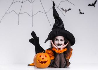 Fototapeta premium Children celebrate Halloween