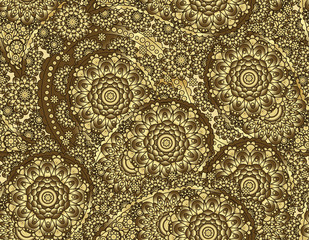 Vector flower paisley seamless pattern element. Elegant texture for backgrounds