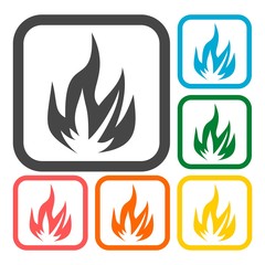 Fire icons set