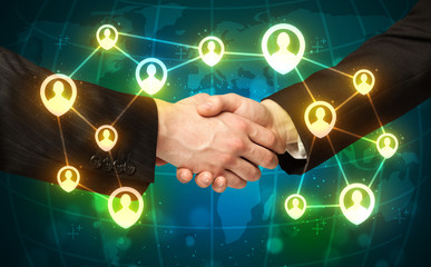 handshake, social netwok concept