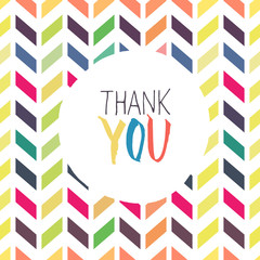 Obraz premium Thank you card with chevron colorful background