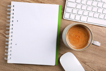 Modern workspace on the desk