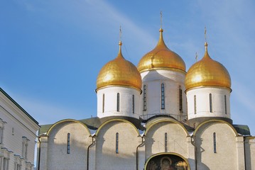 Dormition church in Moscow Kremlin. UNESCO World Heritage Site.