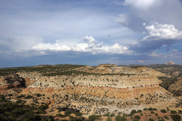 San Rafael Swell mountain landscape with clouds and with space t
