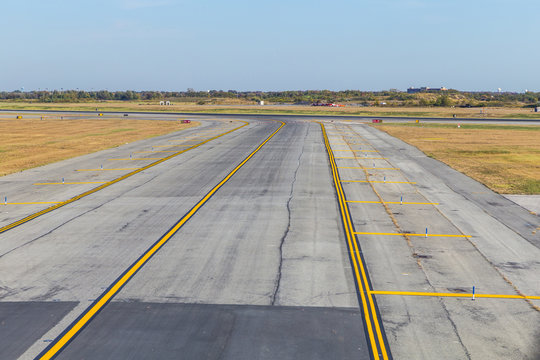 empty runway at the airport
